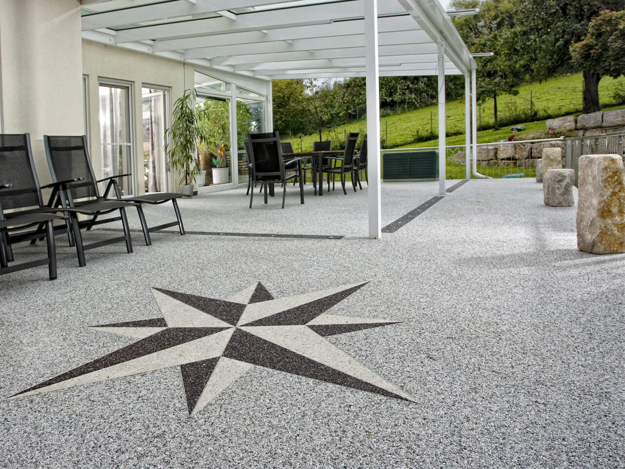 Steinteppich Terrasse